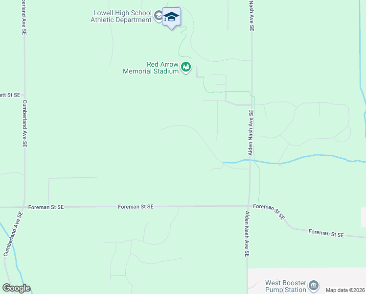 map of restaurants, bars, coffee shops, grocery stores, and more near 1073 Alden Nash Avenue Southeast in Lowell