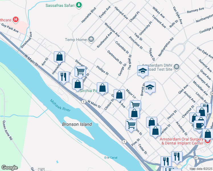 map of restaurants, bars, coffee shops, grocery stores, and more near 15 Stewart Street in Amsterdam