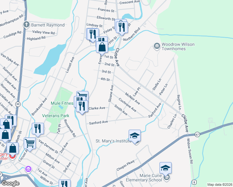 map of restaurants, bars, coffee shops, grocery stores, and more near 2 Cochrane Avenue in Amsterdam