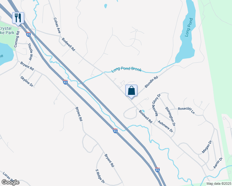 map of restaurants, bars, coffee shops, grocery stores, and more near 1465 Bodwell Road in Manchester