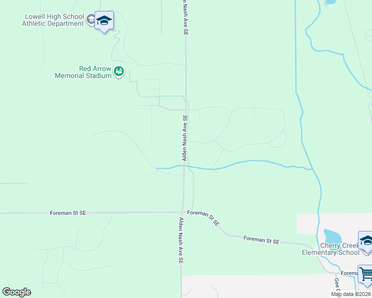 map of restaurants, bars, coffee shops, grocery stores, and more near Lowell Area Trailway in Kent County