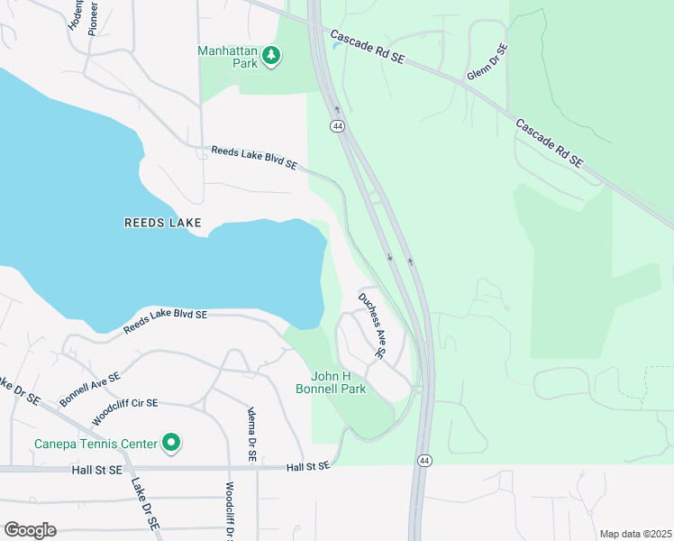 map of restaurants, bars, coffee shops, grocery stores, and more near 3985 Reeds Lake Boulevard Southeast in Grand Rapids