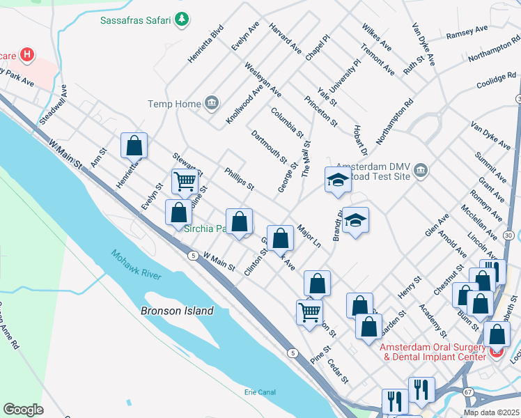 map of restaurants, bars, coffee shops, grocery stores, and more near 15 Stewart Street in Amsterdam