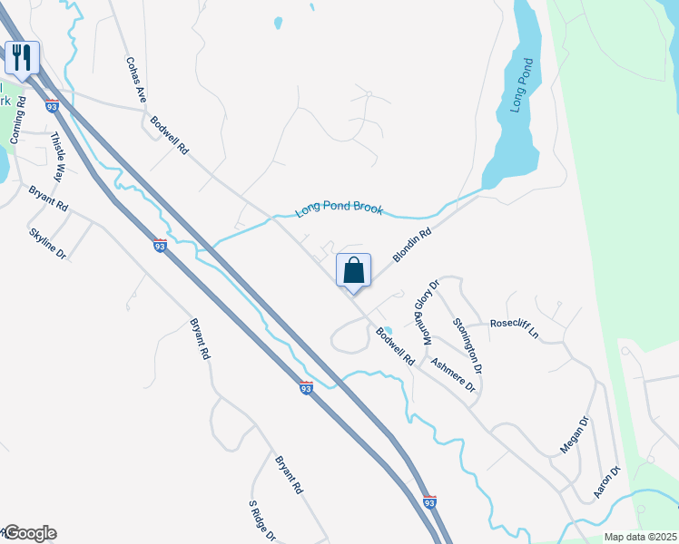 map of restaurants, bars, coffee shops, grocery stores, and more near 8 Cranberry Way in Manchester