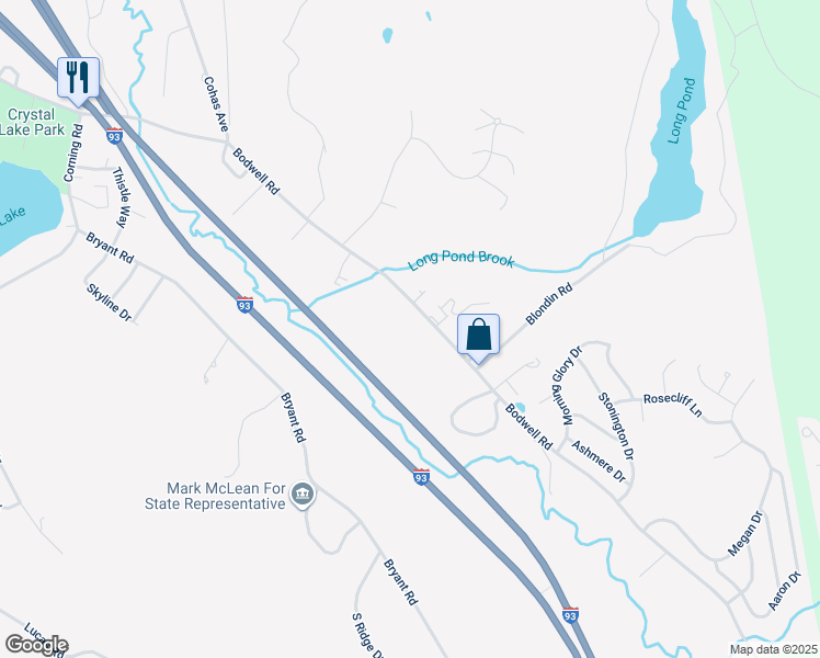 map of restaurants, bars, coffee shops, grocery stores, and more near 1445 Bodwell Road in Manchester