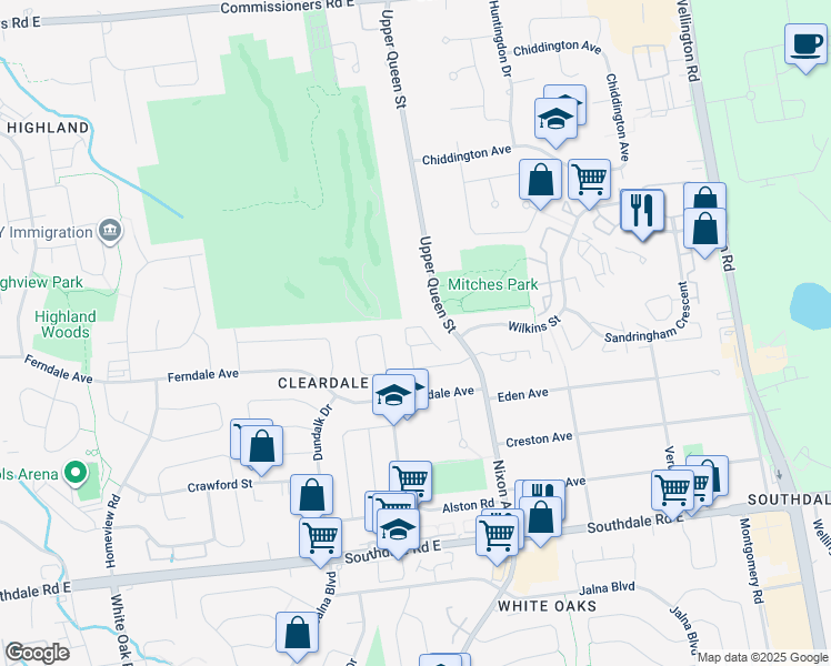 map of restaurants, bars, coffee shops, grocery stores, and more near 30 Clarendon Crescent in London