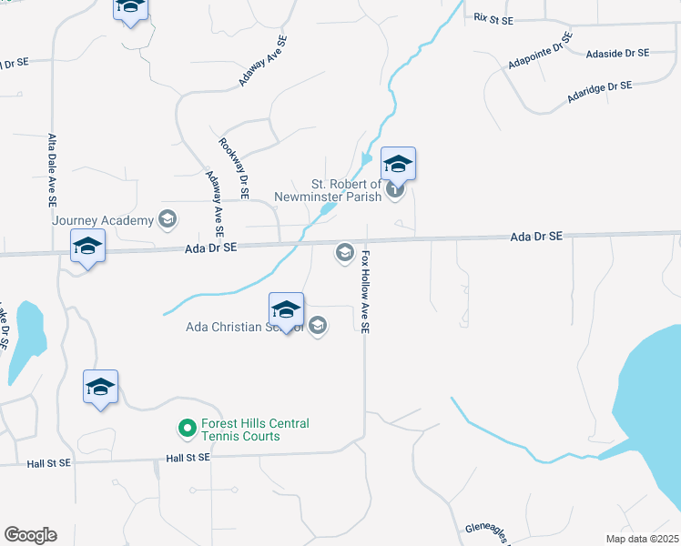 map of restaurants, bars, coffee shops, grocery stores, and more near 6330 Ada Drive Southeast in Ada
