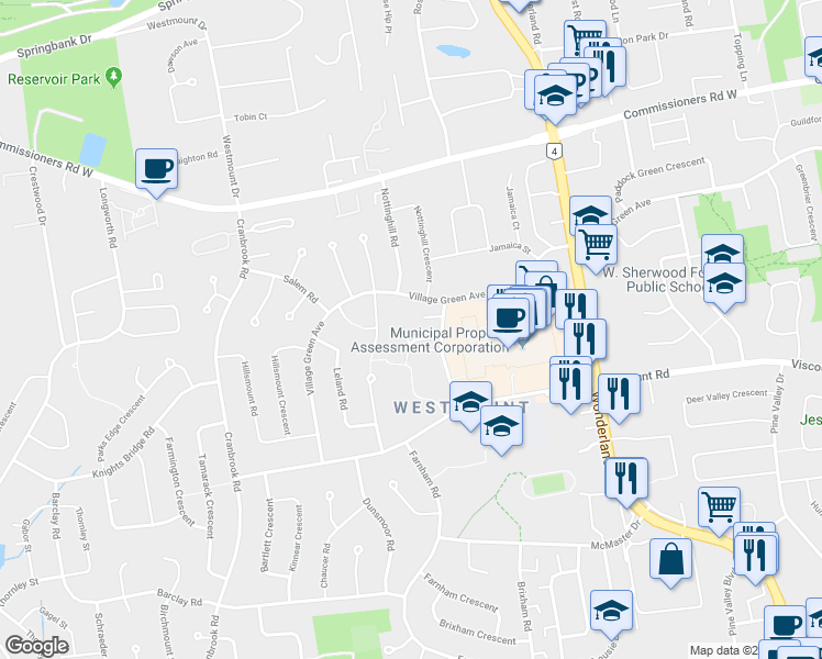 map of restaurants, bars, coffee shops, grocery stores, and more near in London