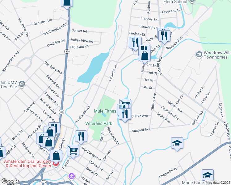 map of restaurants, bars, coffee shops, grocery stores, and more near 10 Krull Street in Amsterdam