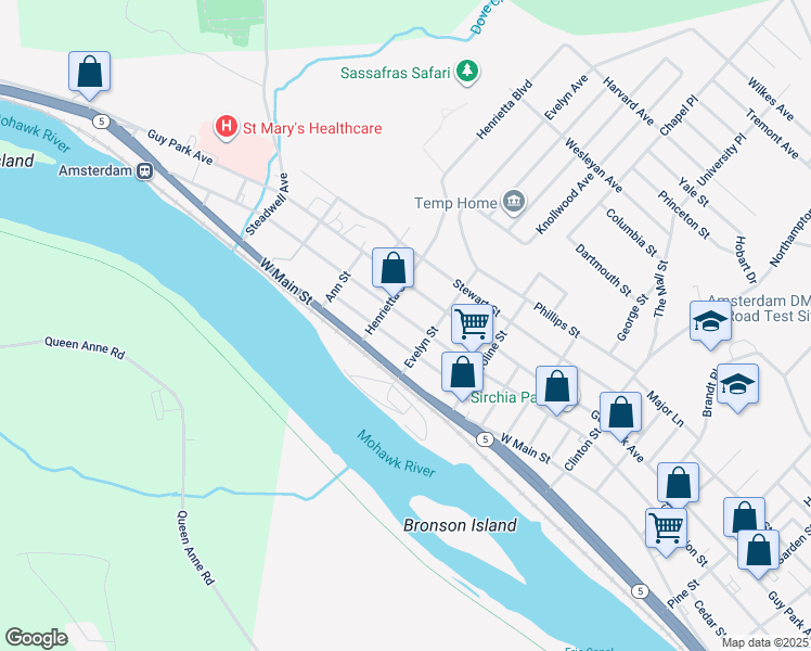map of restaurants, bars, coffee shops, grocery stores, and more near 325 Division Street in Amsterdam
