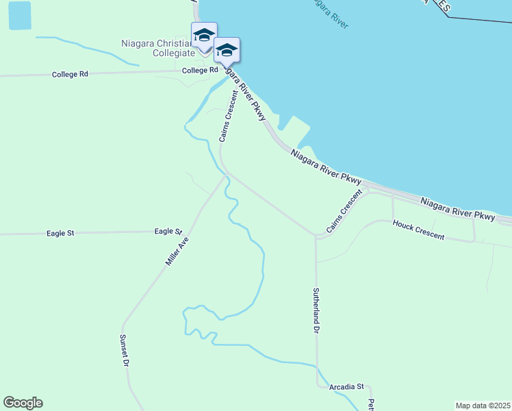 map of restaurants, bars, coffee shops, grocery stores, and more near 233 Cairns Crescent in Fort Erie