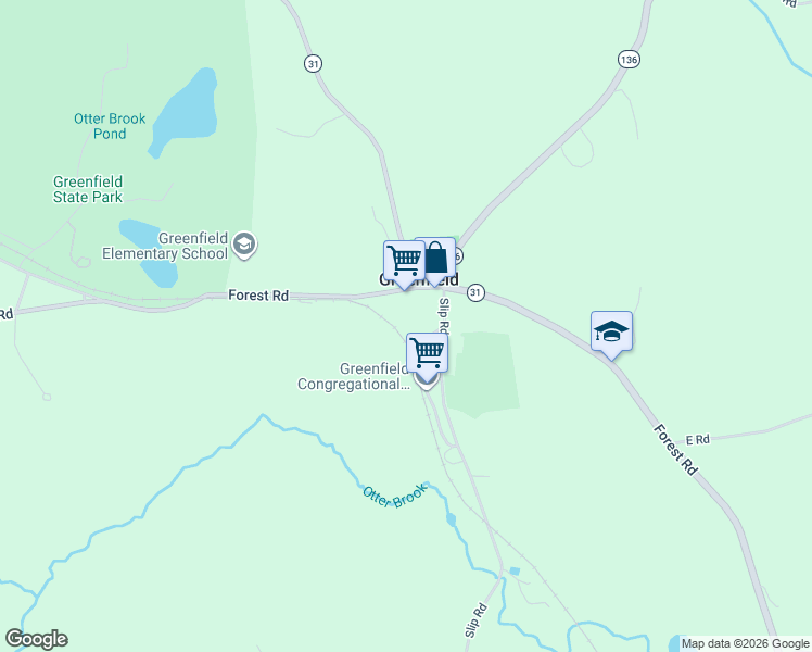 map of restaurants, bars, coffee shops, grocery stores, and more near in Greenfield