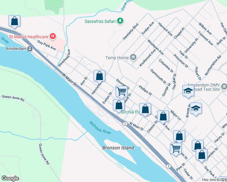 map of restaurants, bars, coffee shops, grocery stores, and more near 292 Guy Park Avenue in Amsterdam