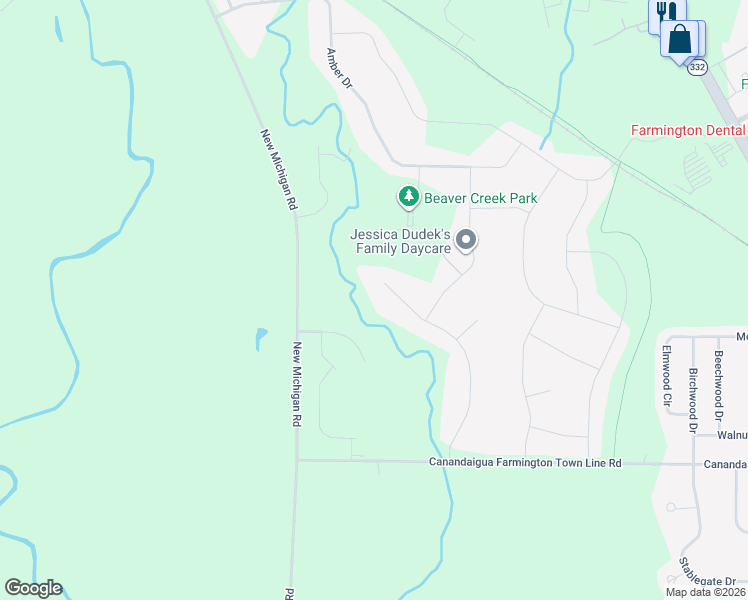 map of restaurants, bars, coffee shops, grocery stores, and more near 1756 Estate Drive in Farmington