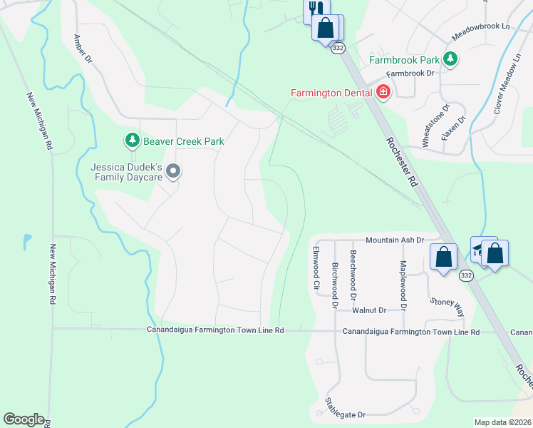 map of restaurants, bars, coffee shops, grocery stores, and more near 1717 Jasper Drive in Farmington
