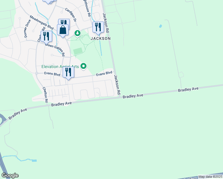 map of restaurants, bars, coffee shops, grocery stores, and more near 2669 Asima Drive in London