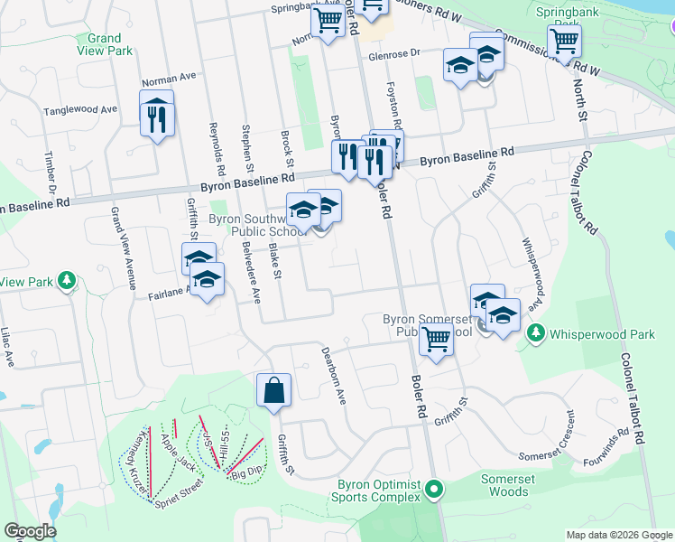 map of restaurants, bars, coffee shops, grocery stores, and more near 14 Regis Place in London