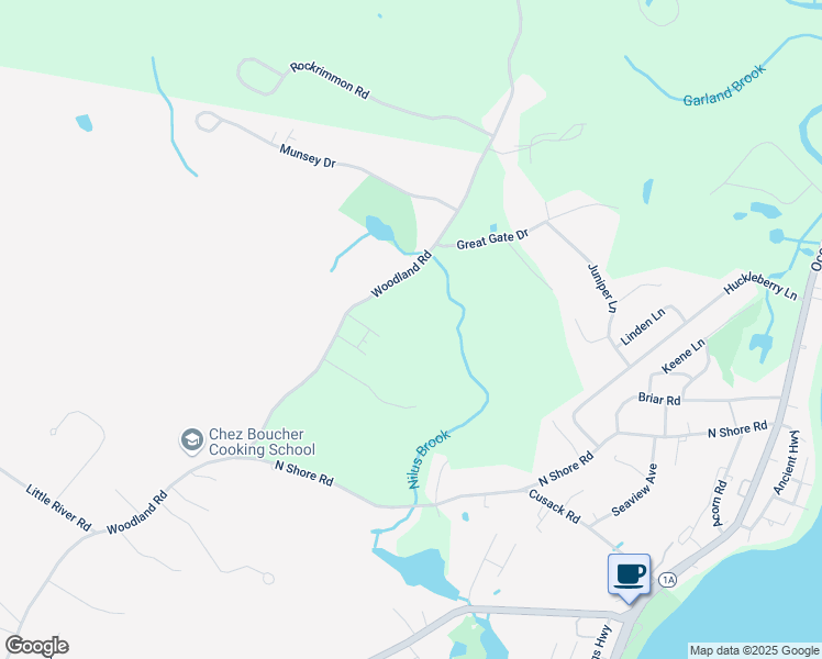map of restaurants, bars, coffee shops, grocery stores, and more near 190 Woodland Road in Hampton