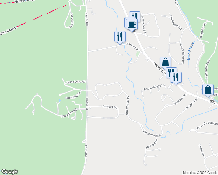 map of restaurants, bars, coffee shops, grocery stores, and more near 22B Queen Anne's Way in Dover