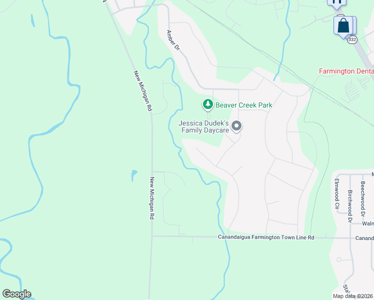 map of restaurants, bars, coffee shops, grocery stores, and more near 1756 Estate Drive in Farmington