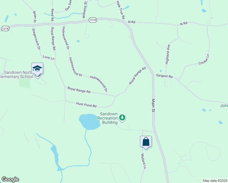 map of restaurants, bars, coffee shops, grocery stores, and more near 464 Main Street in Sandown