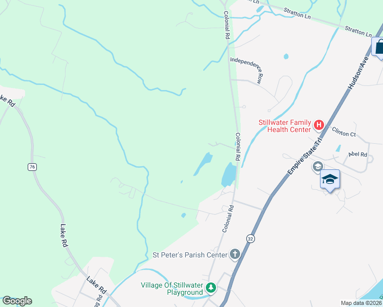 map of restaurants, bars, coffee shops, grocery stores, and more near 45 Colonial Road in Stillwater
