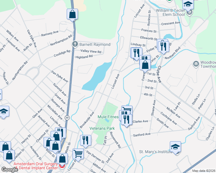 map of restaurants, bars, coffee shops, grocery stores, and more near 6 Elias Street in Amsterdam