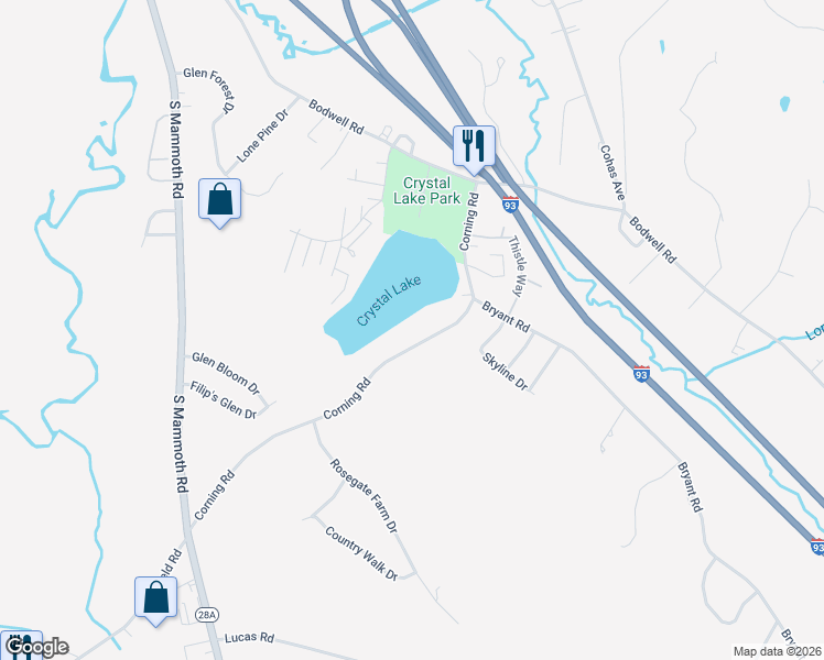 map of restaurants, bars, coffee shops, grocery stores, and more near 510 Corning Rd in Manchester