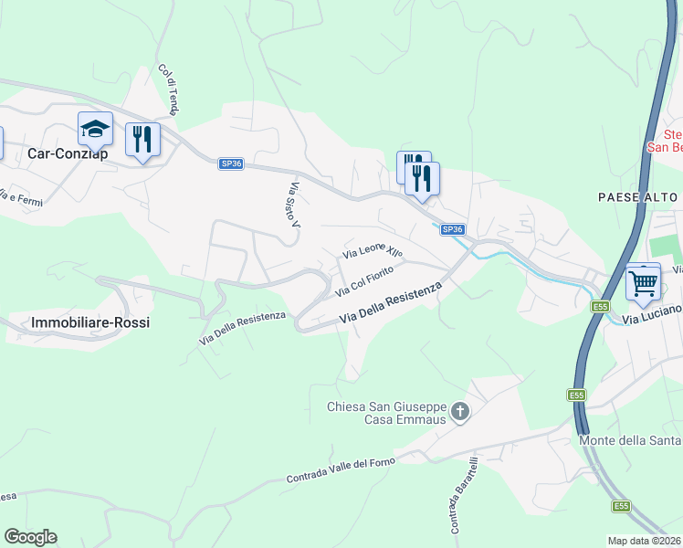 map of restaurants, bars, coffee shops, grocery stores, and more near 20 Via Leone XIIᵒ in San Benedetto del Tronto