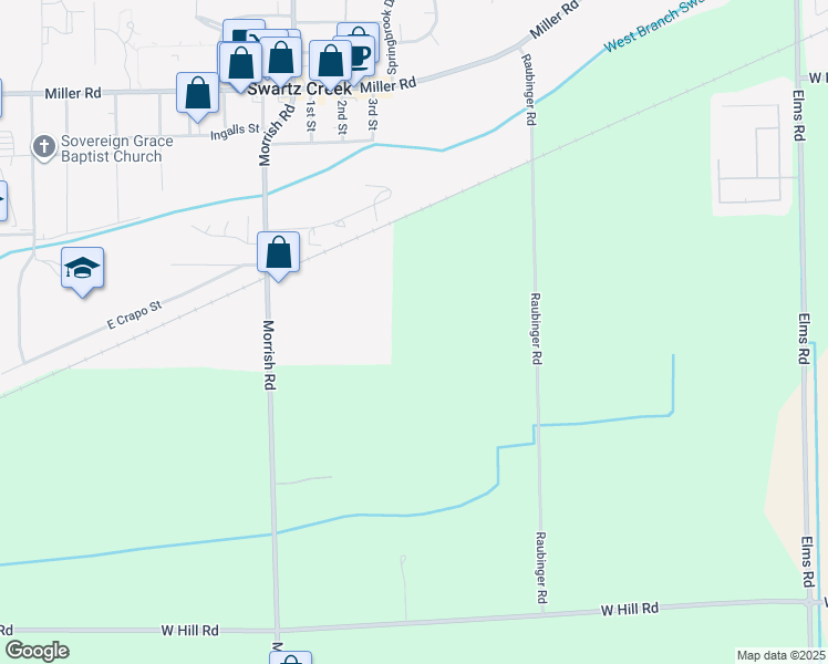 map of restaurants, bars, coffee shops, grocery stores, and more near in Swartz Creek