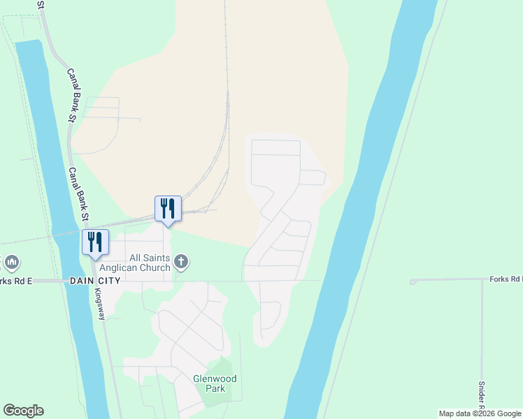 map of restaurants, bars, coffee shops, grocery stores, and more near 36 Port Crescent in Welland