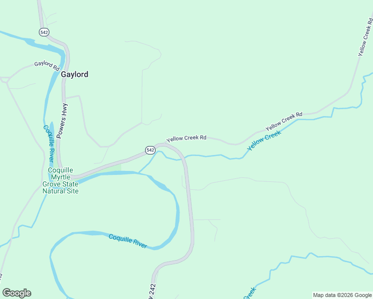 map of restaurants, bars, coffee shops, grocery stores, and more near 95907 Yellow Creek Lane in Myrtle Point