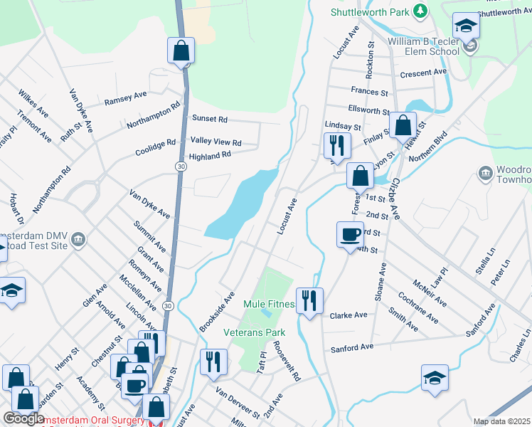 map of restaurants, bars, coffee shops, grocery stores, and more near 230 Brookside Avenue in Amsterdam