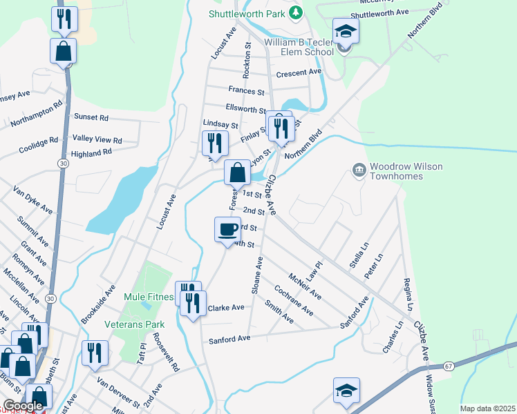 map of restaurants, bars, coffee shops, grocery stores, and more near 52 2nd Street in Amsterdam
