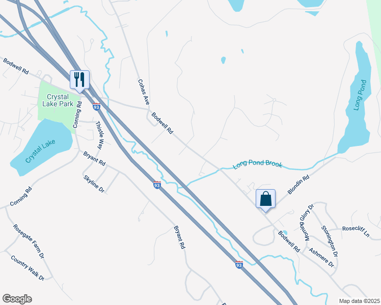 map of restaurants, bars, coffee shops, grocery stores, and more near 1240 Bodwell Road in Manchester