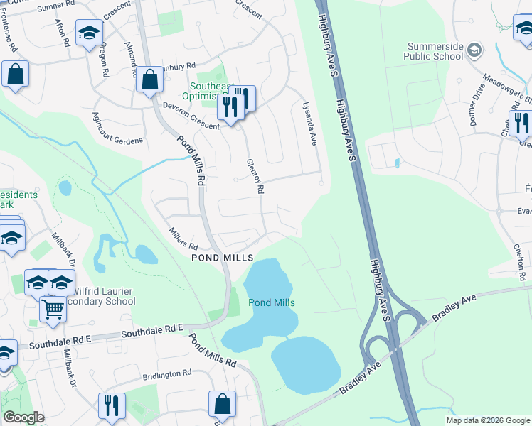 map of restaurants, bars, coffee shops, grocery stores, and more near 74 Glenroy Road in London
