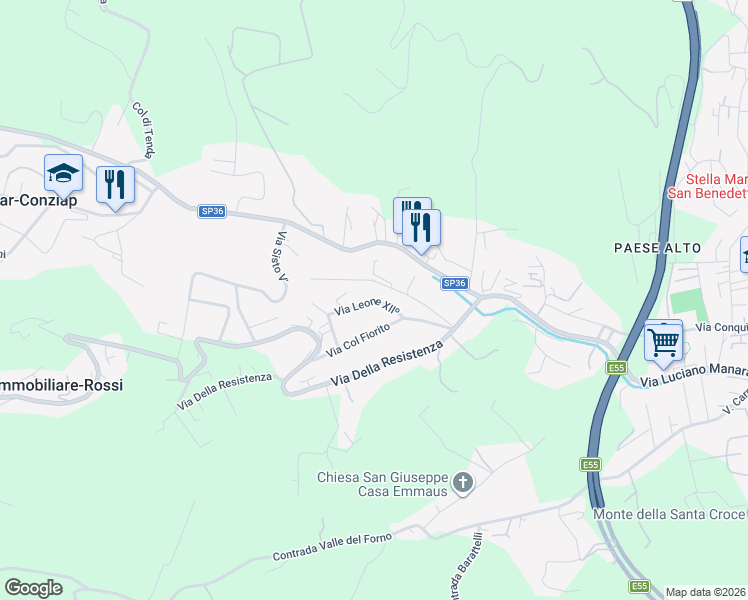 map of restaurants, bars, coffee shops, grocery stores, and more near 17 Strada Provinciale 1 in San Benedetto del Tronto