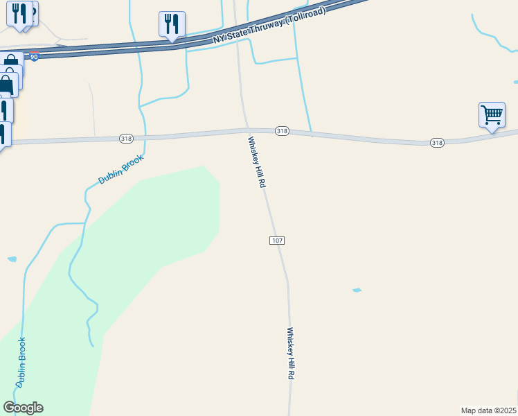 map of restaurants, bars, coffee shops, grocery stores, and more near 1536 Whiskey Hill Rd in Waterloo