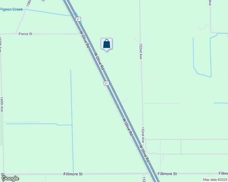map of restaurants, bars, coffee shops, grocery stores, and more near West Olive Road in West Olive