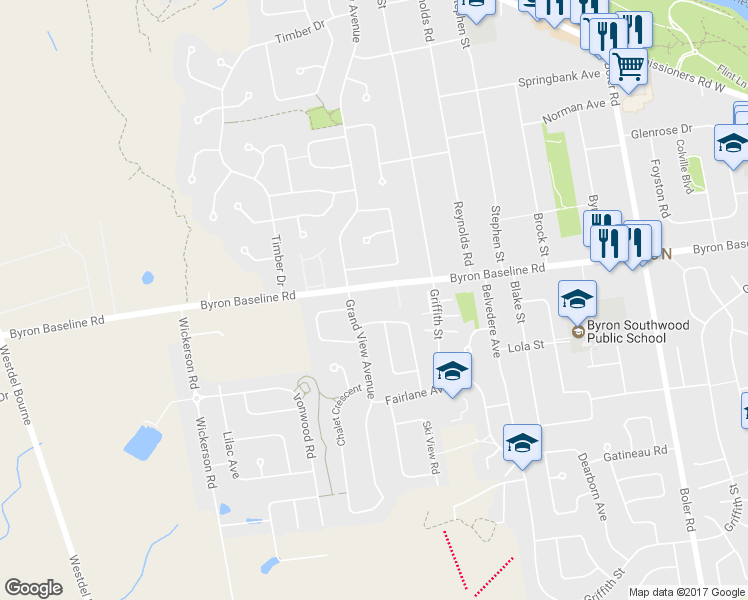 map of restaurants, bars, coffee shops, grocery stores, and more near 2 Coachwood Crescent in London