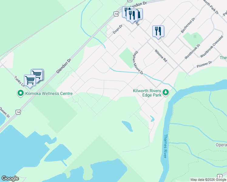 map of restaurants, bars, coffee shops, grocery stores, and more near 21 Locky Lane in Middlesex County