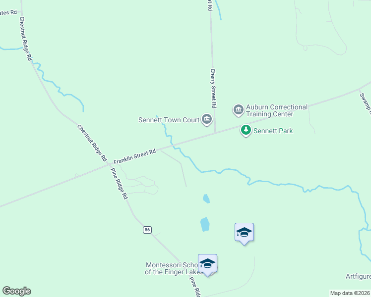 map of restaurants, bars, coffee shops, grocery stores, and more near 3500 Franklin Street Road in Auburn