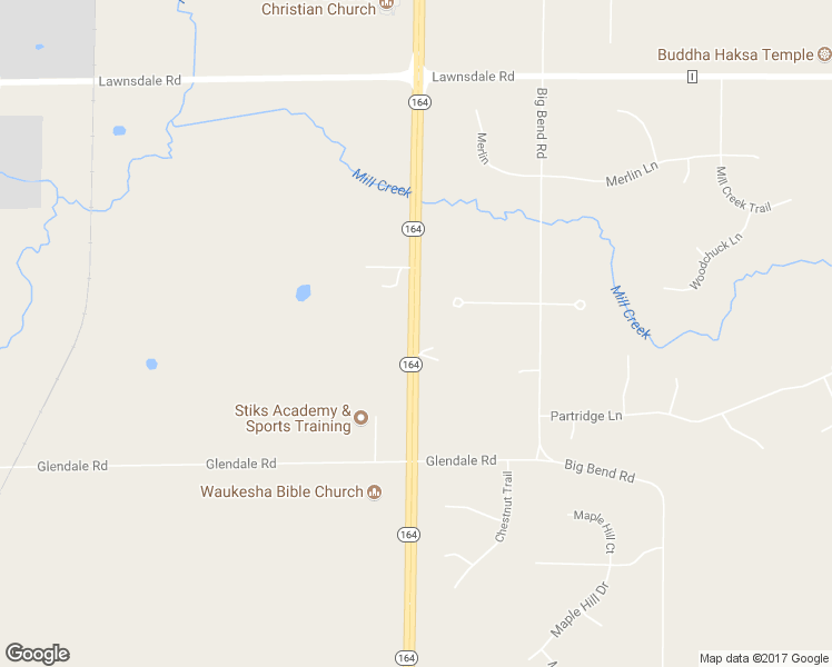 map of restaurants, bars, coffee shops, grocery stores, and more near Wisconsin 164 in Waukesha