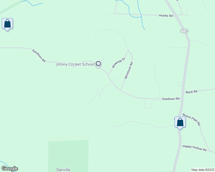 map of restaurants, bars, coffee shops, grocery stores, and more near 87 Sandown Road in Danville