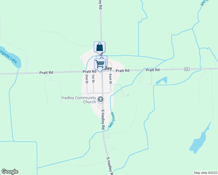 map of restaurants, bars, coffee shops, grocery stores, and more near 3576 East Street in Hadley