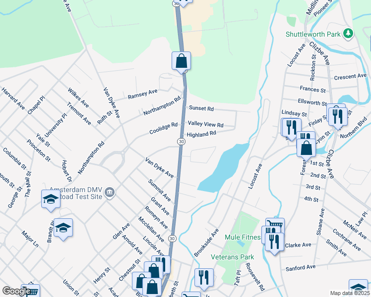 map of restaurants, bars, coffee shops, grocery stores, and more near 267 Market Street in Amsterdam