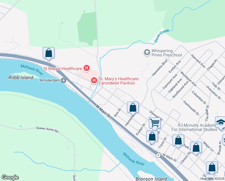 map of restaurants, bars, coffee shops, grocery stores, and more near 355 Guy Park Avenue in Amsterdam