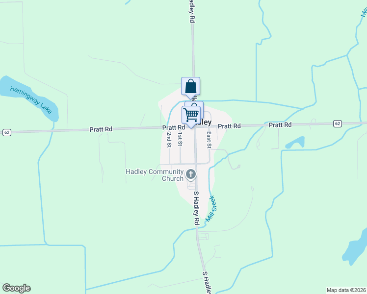 map of restaurants, bars, coffee shops, grocery stores, and more near 3563 1st Street in Hadley