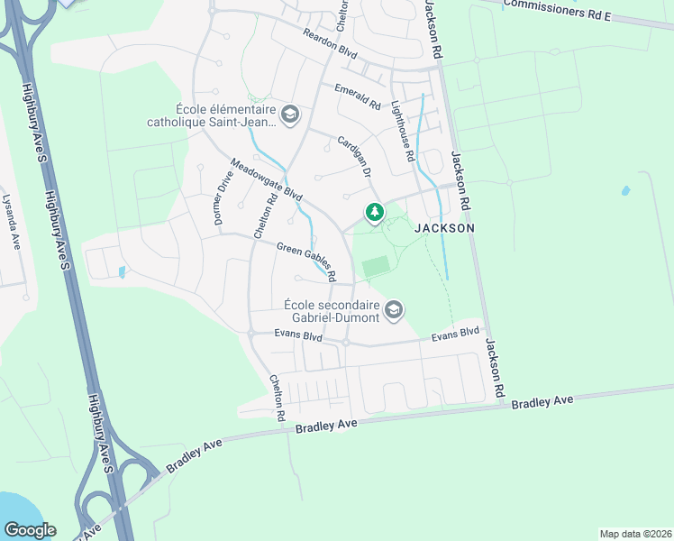 map of restaurants, bars, coffee shops, grocery stores, and more near 3120 Meadowgate Boulevard in London