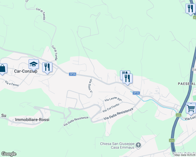 map of restaurants, bars, coffee shops, grocery stores, and more near 30 Strada Provinciale 36 in San Benedetto del Tronto
